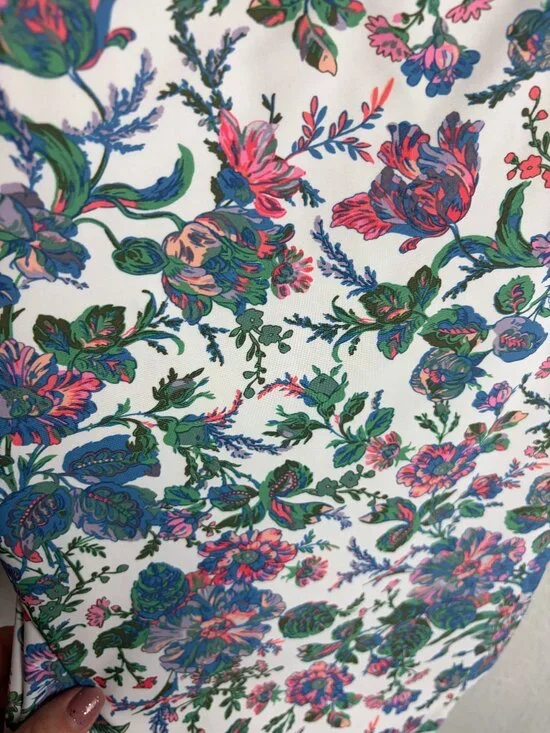 J Crew Size 2 One Piece Swimsuit Eco Rounded English Garden Floral Beach Vacay - Picture 4 of 8